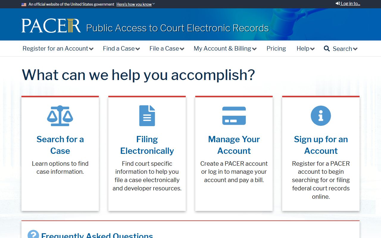 Johnson County court dockets federal PACER comparison