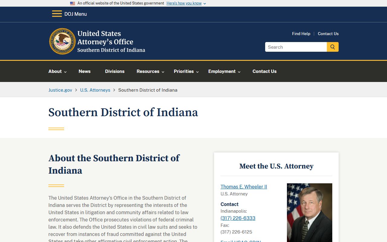 Johnson County court records U.S. Attorney Southern District source