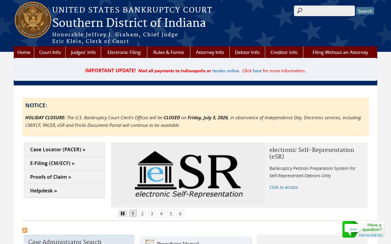 Johnson County court records Southern District bankruptcy court source