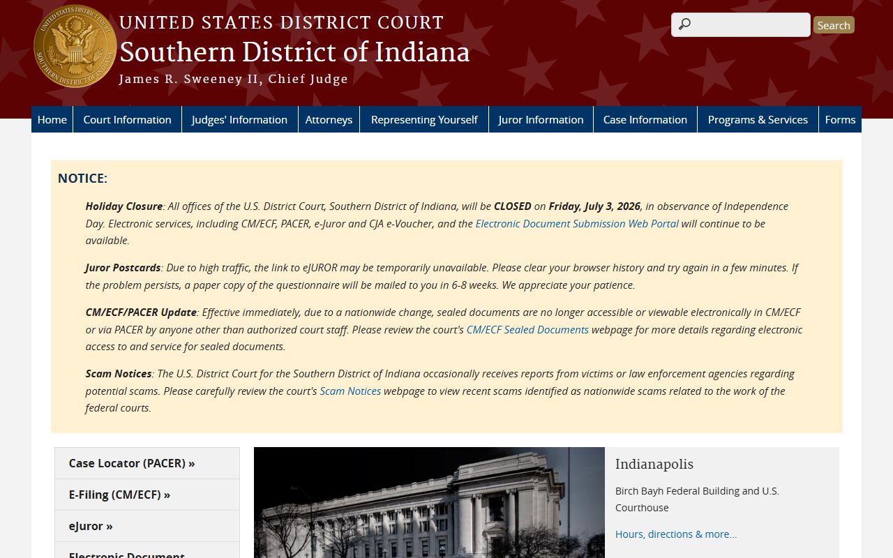 Johnson County court records Southern District of Indiana source