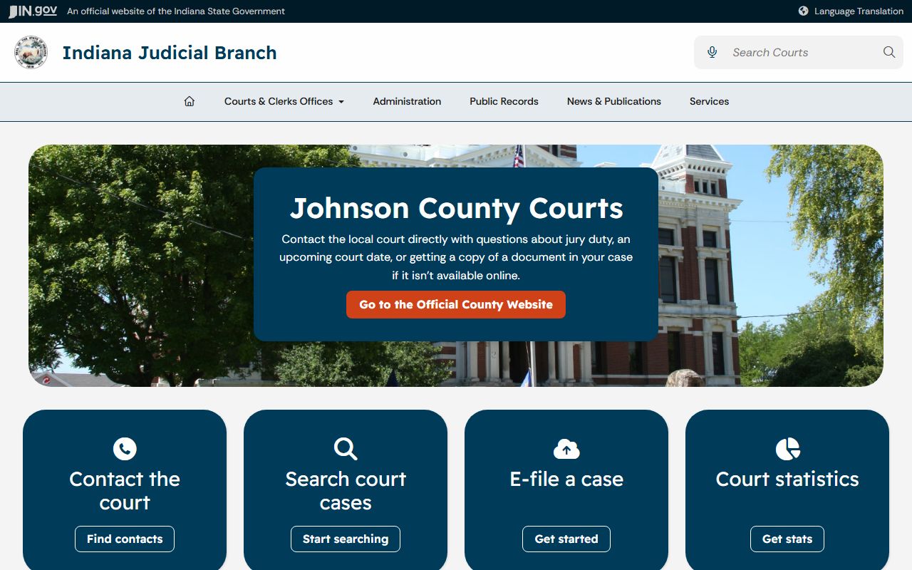 Johnson County court records local court page