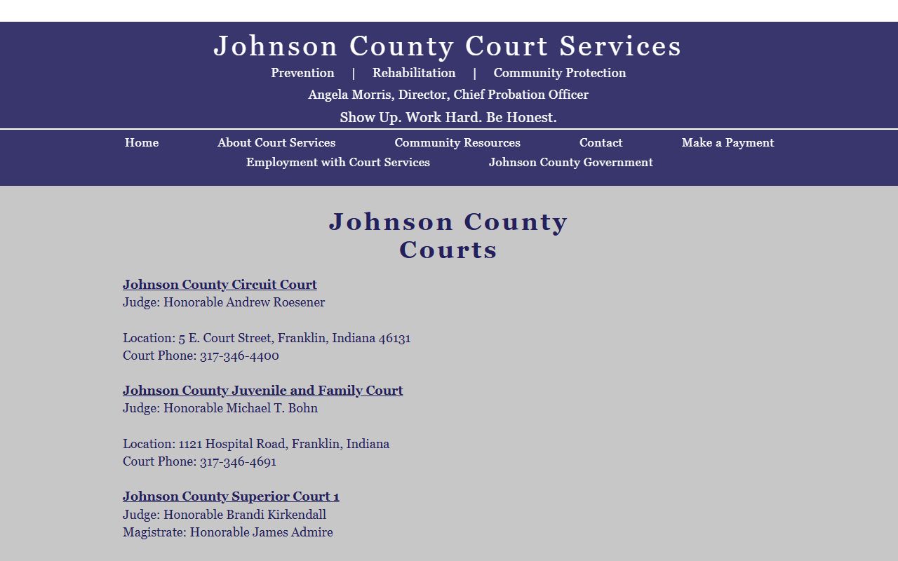 Johnson County court records court services list