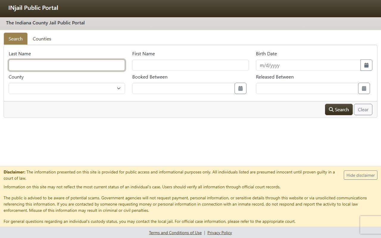 Johnson County inmate records INjail public portal