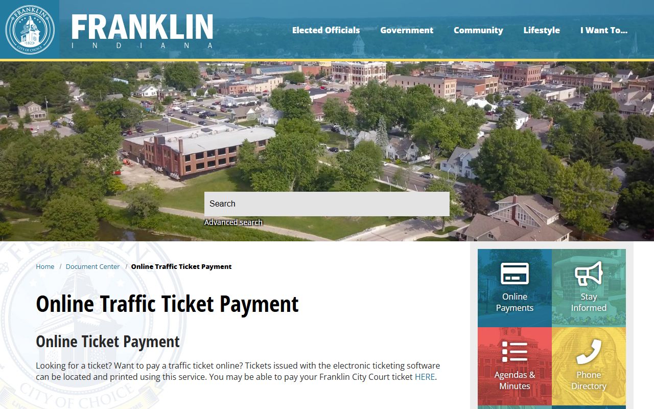 Johnson County traffic court records Franklin online traffic ticket payment